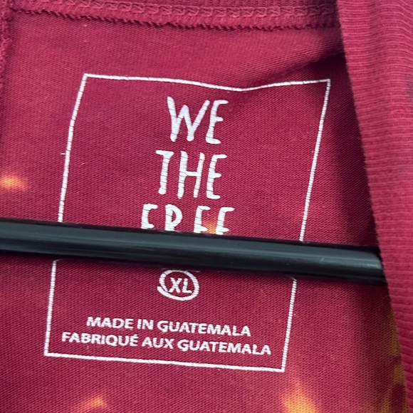 Free People Be Free Tie Dye Long Sleeve T-Shirt in French Roast size XL 70s - Picture 12 of 12